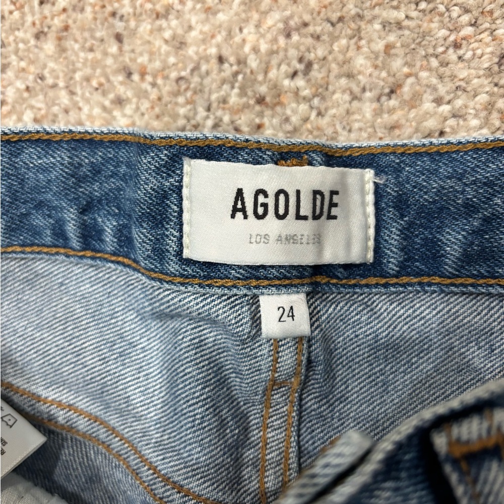 Agolde Classic Blue Jean Shorts - Picture 3 of 3